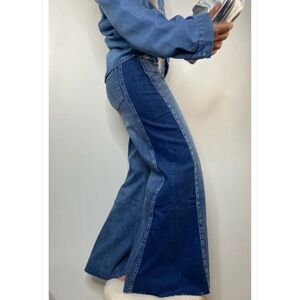 Jean Tommaso by Melle D European Blue Wide-Leg Flare Denim Jeans 12 NWT
